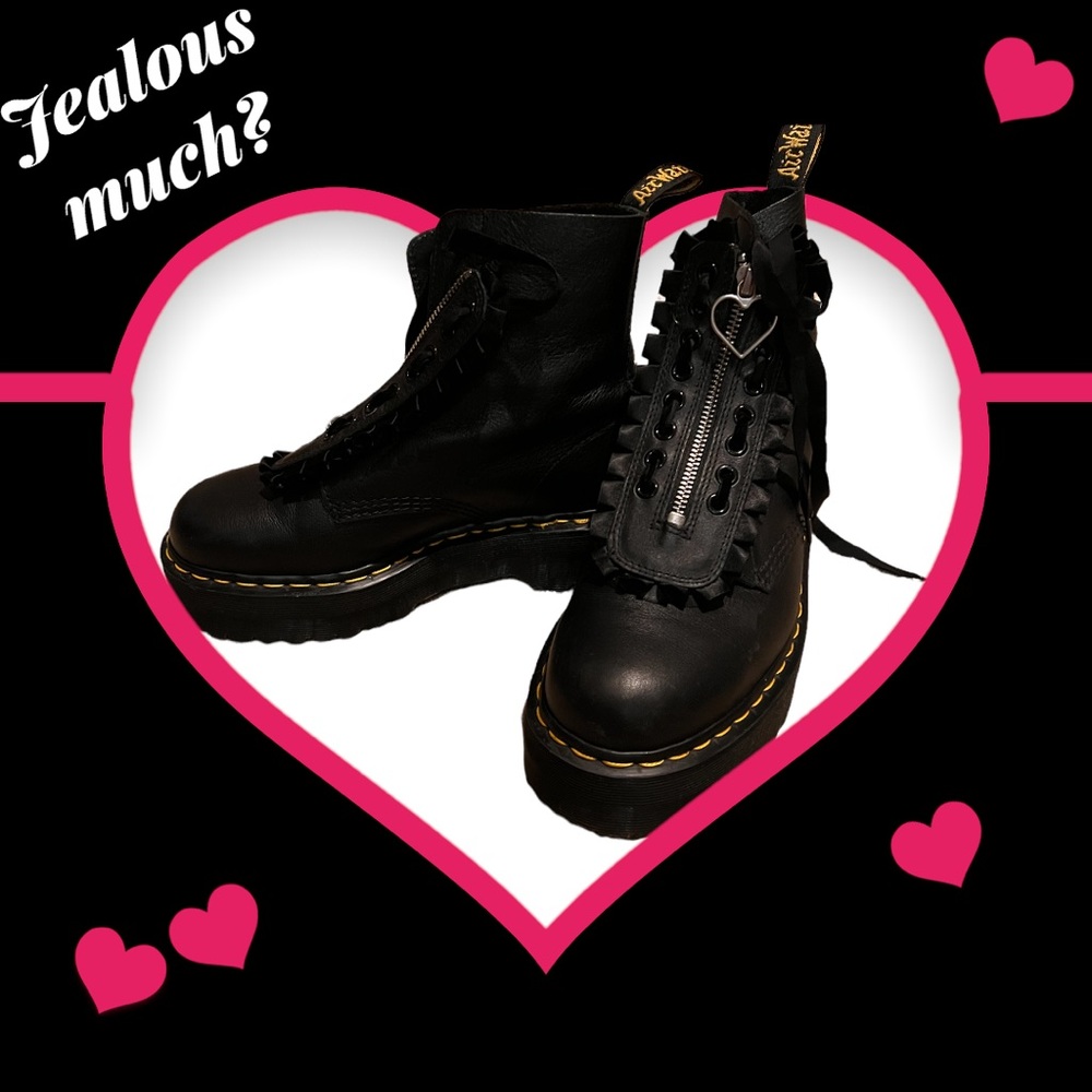 Doc Martens X Lazy Oaf platform boots. Suuuper hard to find! ❤️❤️❤️
